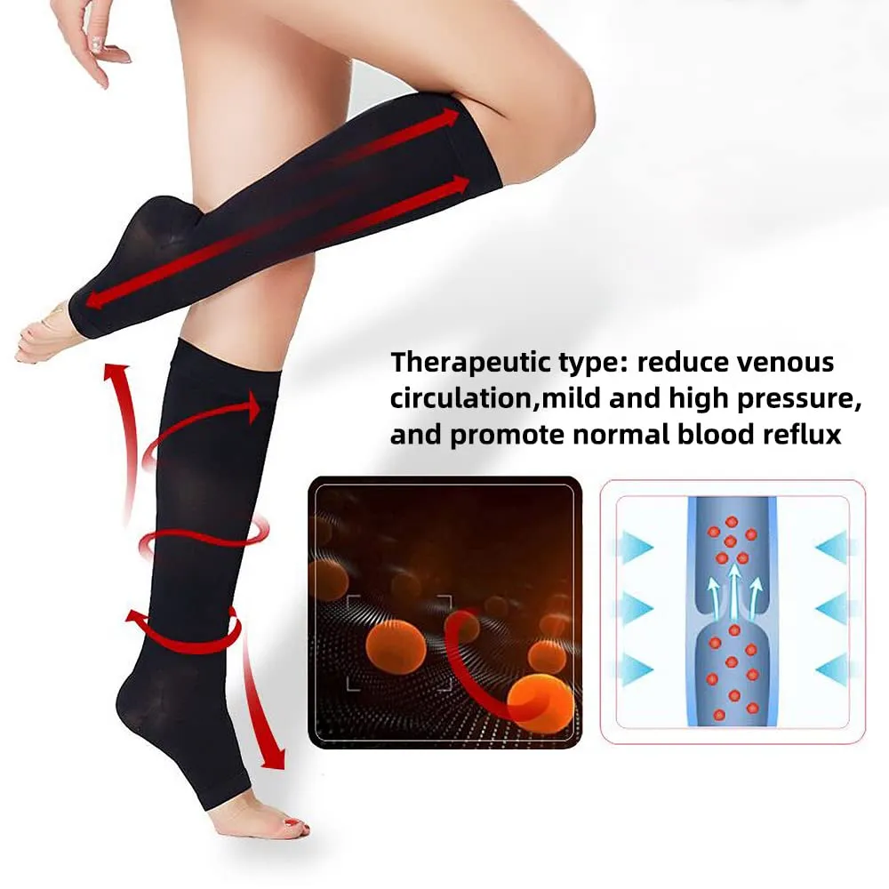 2 Pair Compression Socks Plantar Fasciitis Socks Arch Support Foot Socks Skin Protection High Support Stockings for Men Women (S/M, Beige) S-M