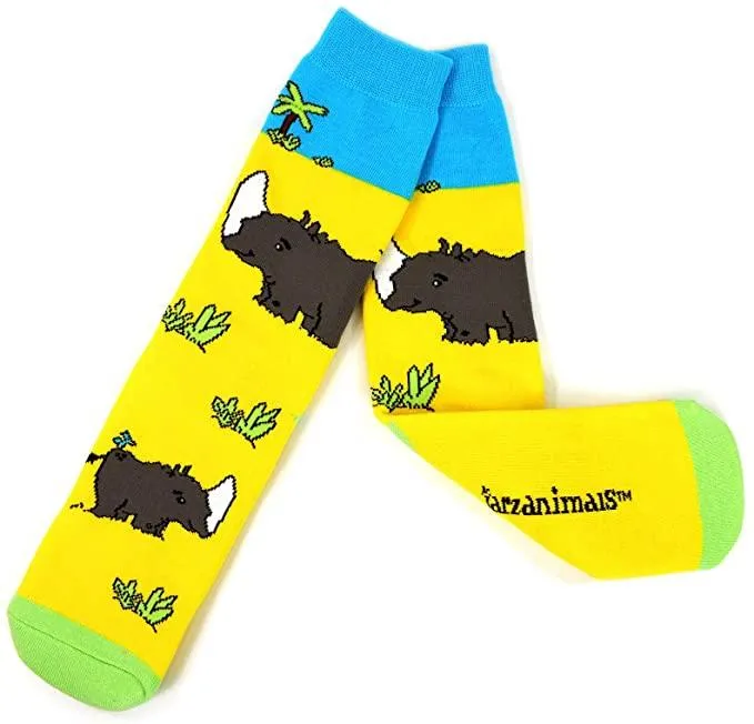 3 Pair Adult Safari Fun Knit Cushion Crew Socks