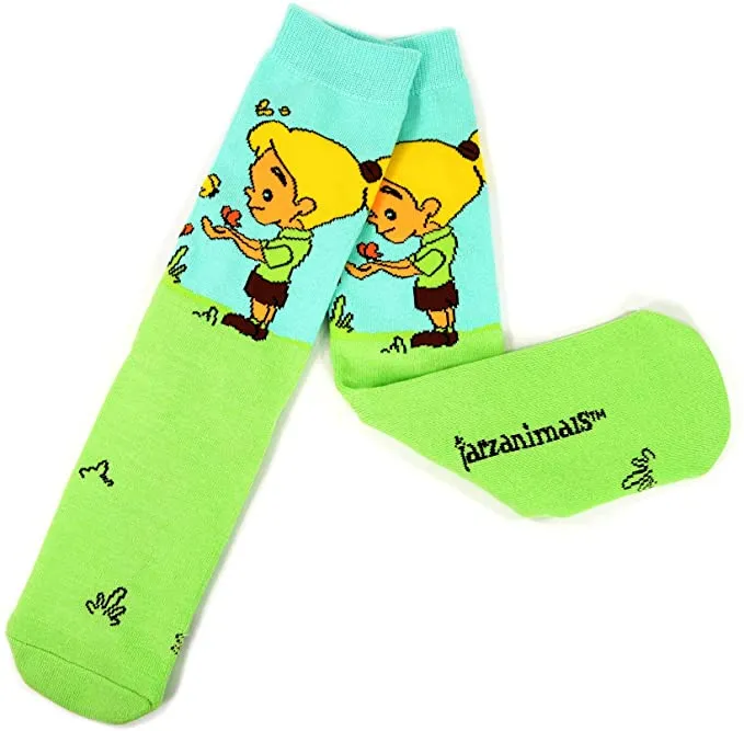 3 Pair Adult Safari Fun Knit Cushion Crew Socks