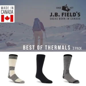 3 PAIR - J.B. Field's Best Of Merino Wool Winter Socks (Assorted)