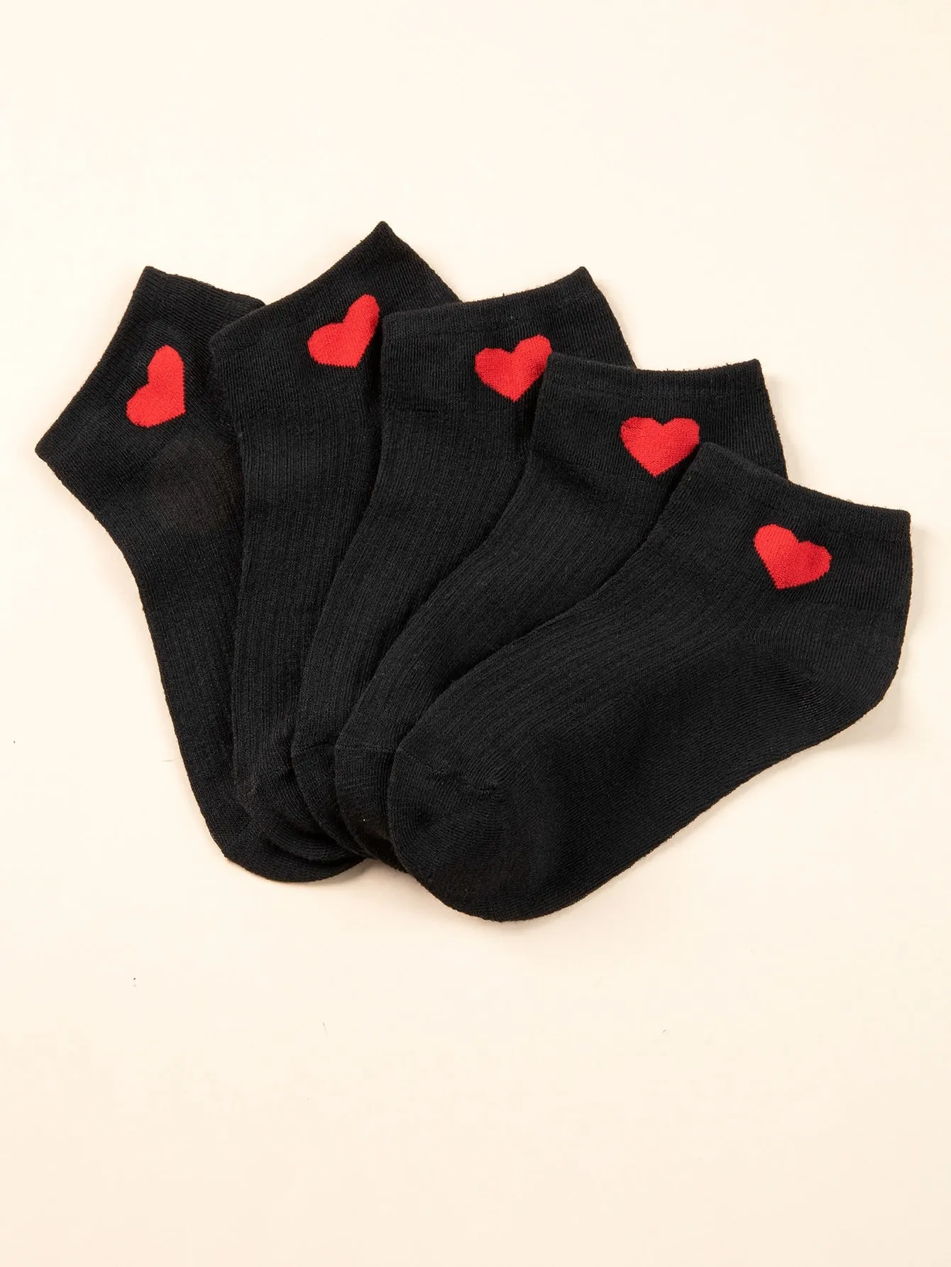 5pairs Cute Heart Mixed Set Socks Silly Socks for Women Funky Socks Funny Socks