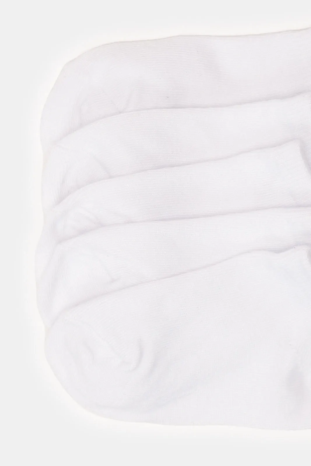 Boys White Ankle Length Socks Set (5 Pairs)