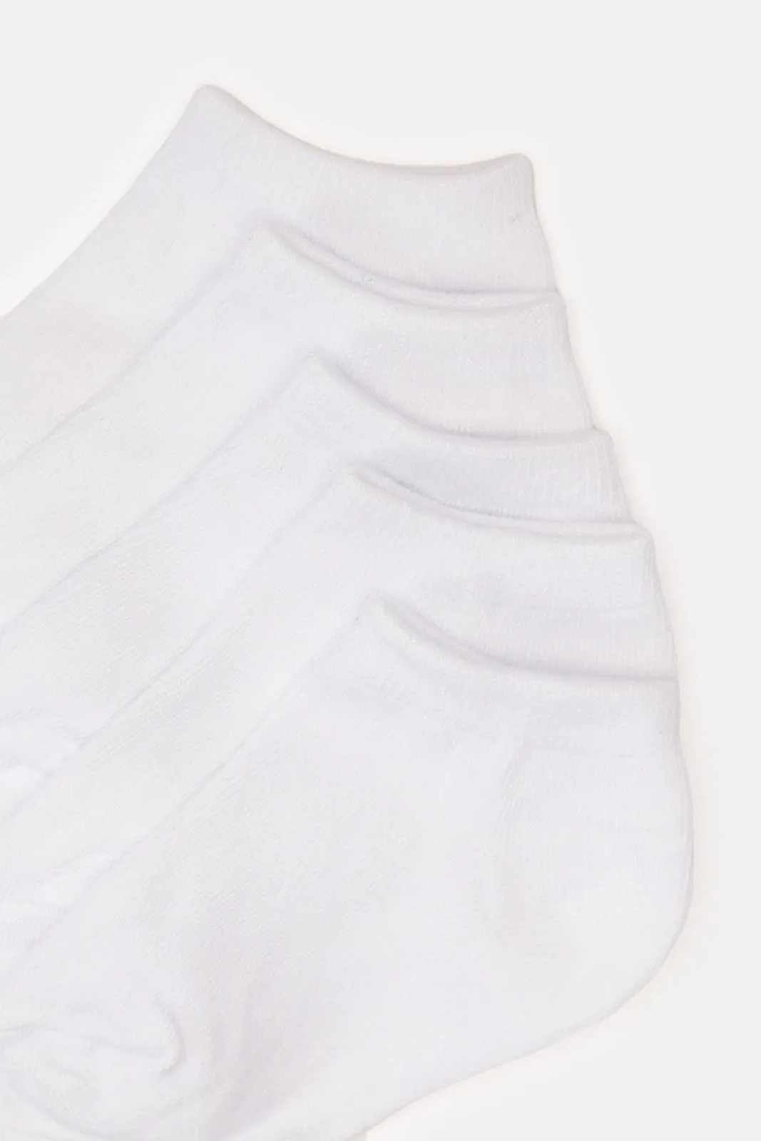 Boys White Ankle Length Socks Set (5 Pairs)