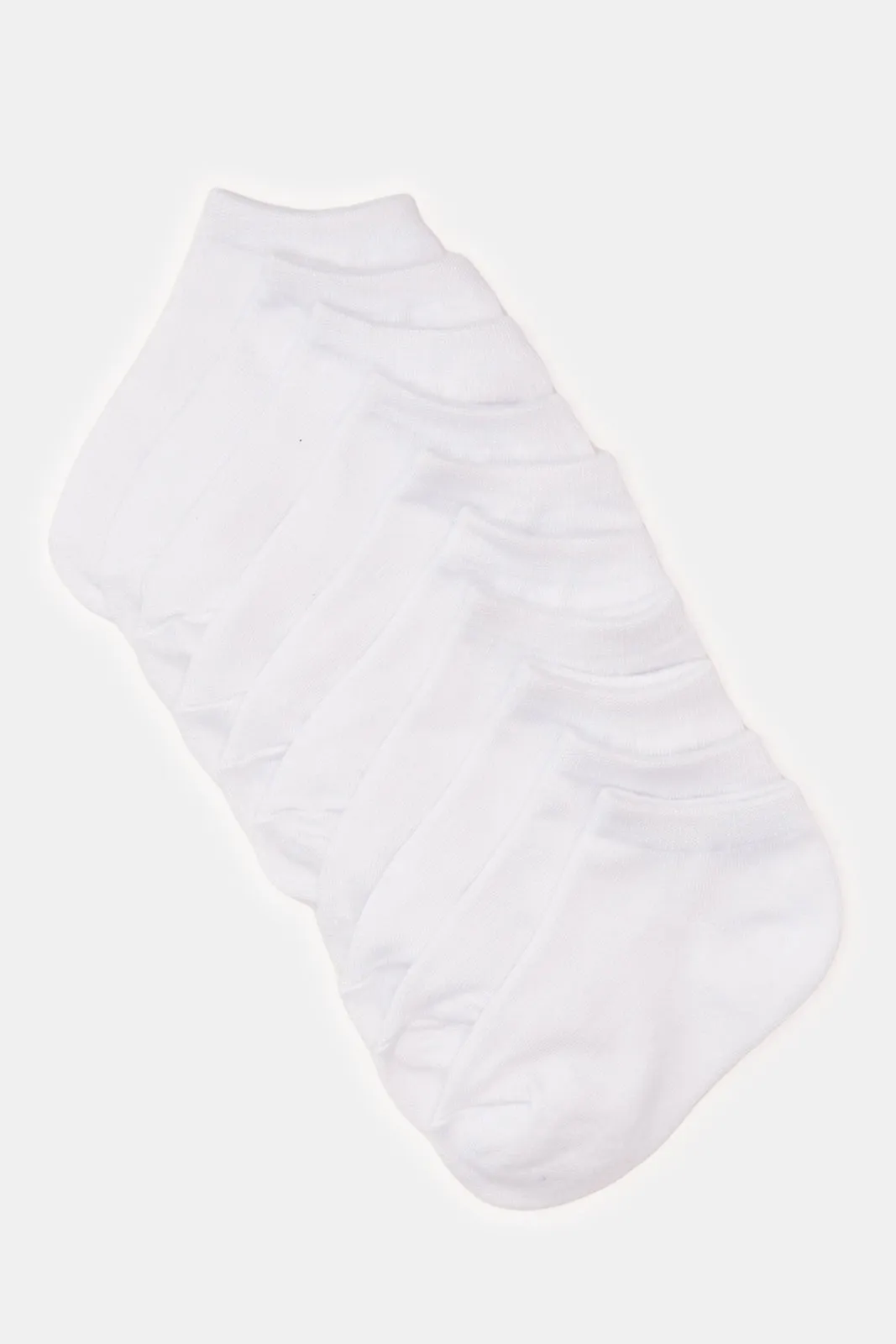 Boys White Ankle Length Socks Set (5 Pairs)