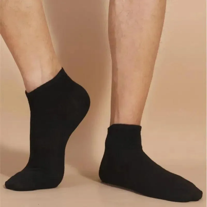 Breathable Socks, Low-Cut, No-Show, Polyester & Spandex, Anti-Slip, Sweat-Absorbent, Comfortable Fit, Gray, White, Black, for Men and Women