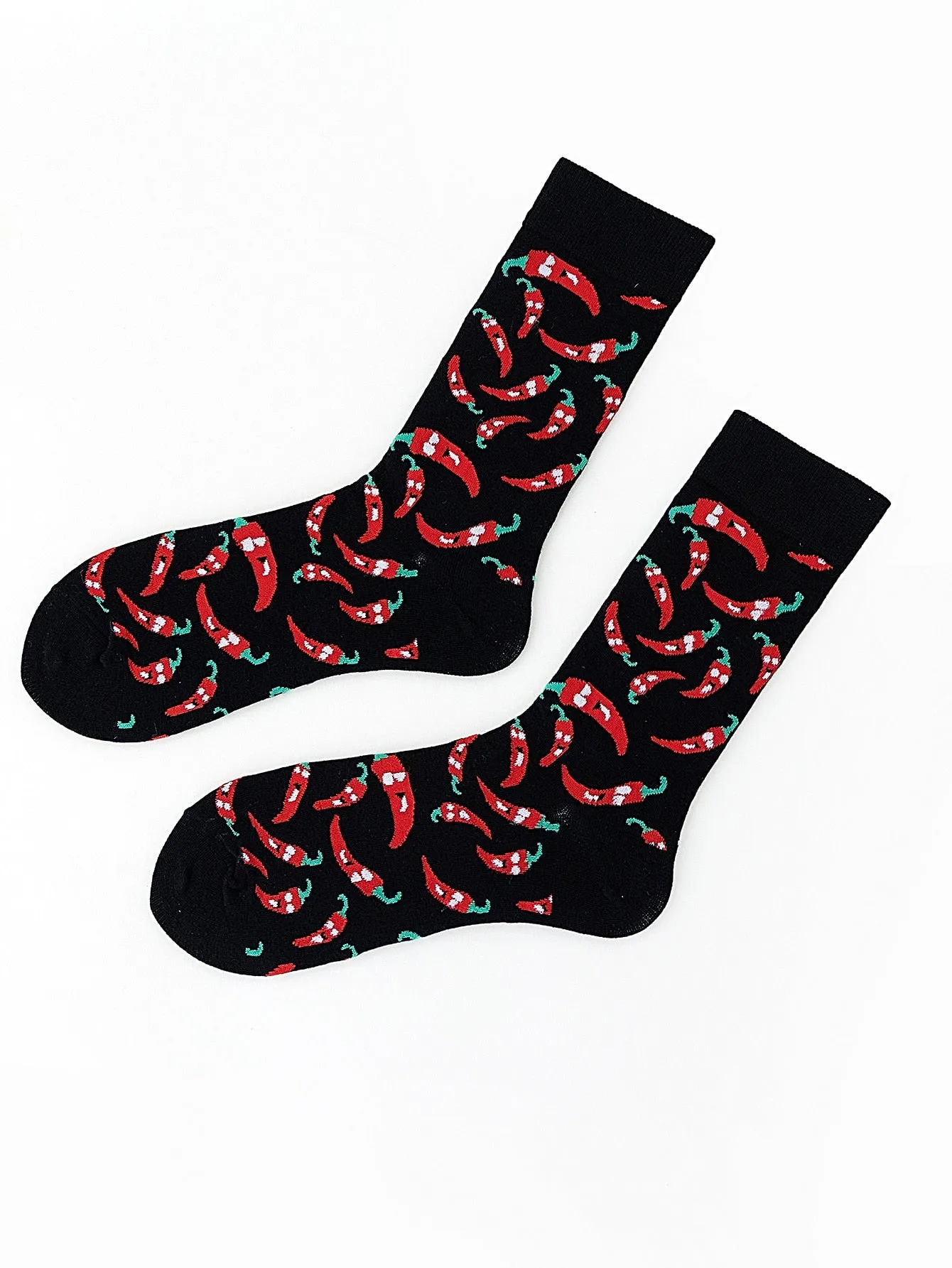 Chili Pepper Crew Socks for Men Fun Socks Funky Socks Novelty Socks
