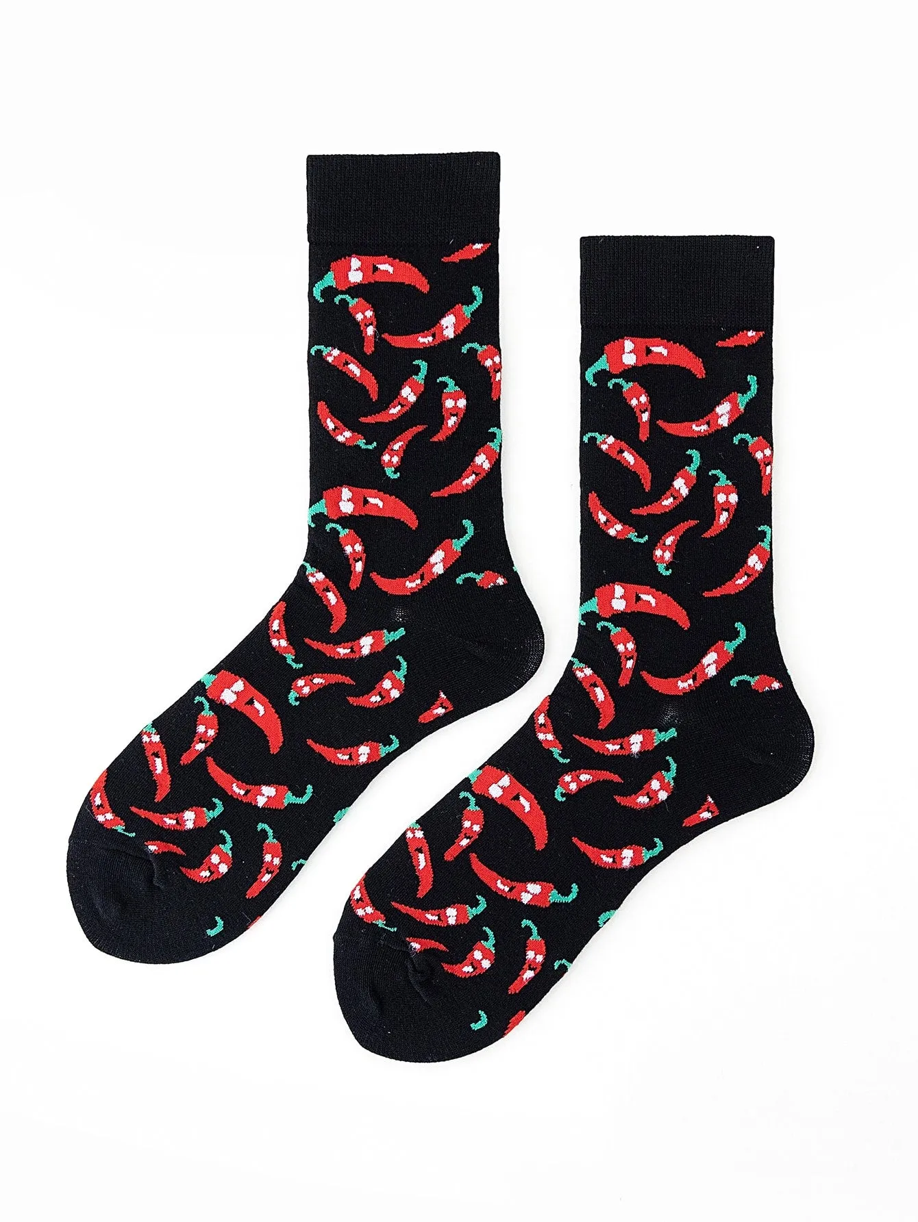 Chili Pepper Crew Socks for Men Fun Socks Funky Socks Novelty Socks