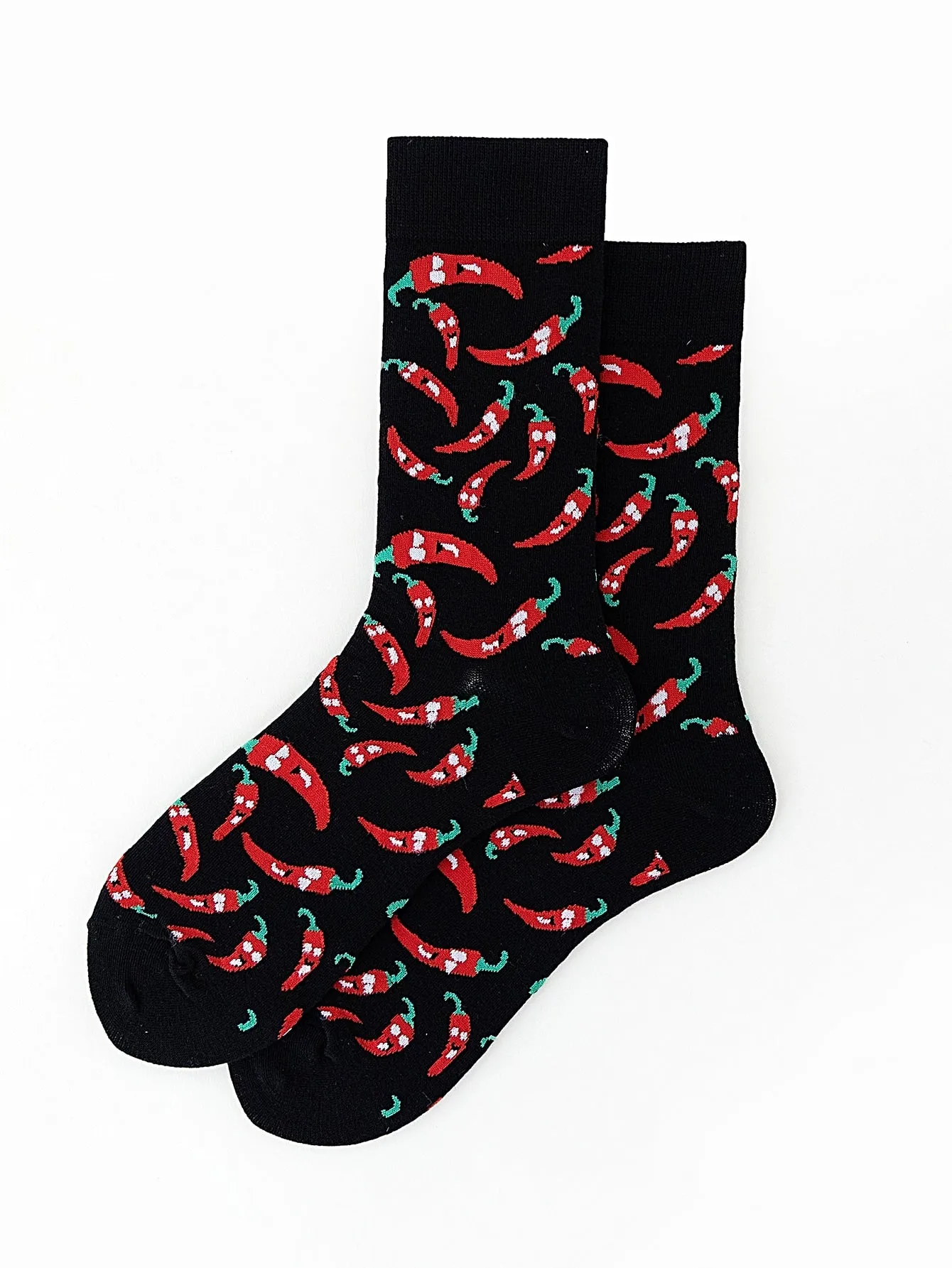 Chili Pepper Crew Socks for Men Fun Socks Funky Socks Novelty Socks