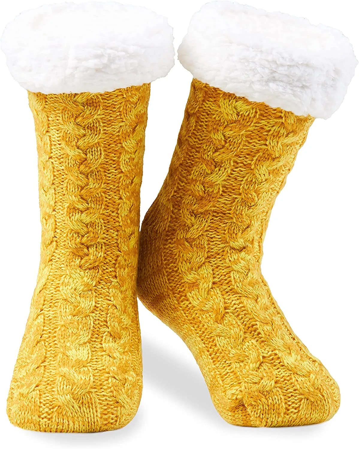 CityComfort Knitted Fluffy Slipper Socks for Women and Men