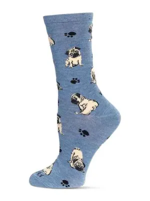 Denim Heather Pug Socks