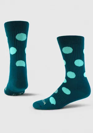 Dotalicious Light Cushion Crew Socks • Final Sale Deals! - Teal Dot