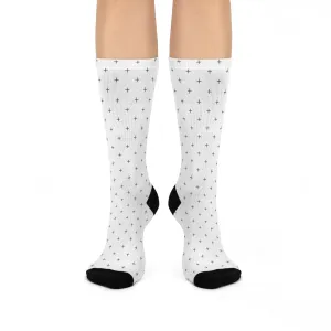 Elegant Comfort Crew Socks with Stylish Black Highlights