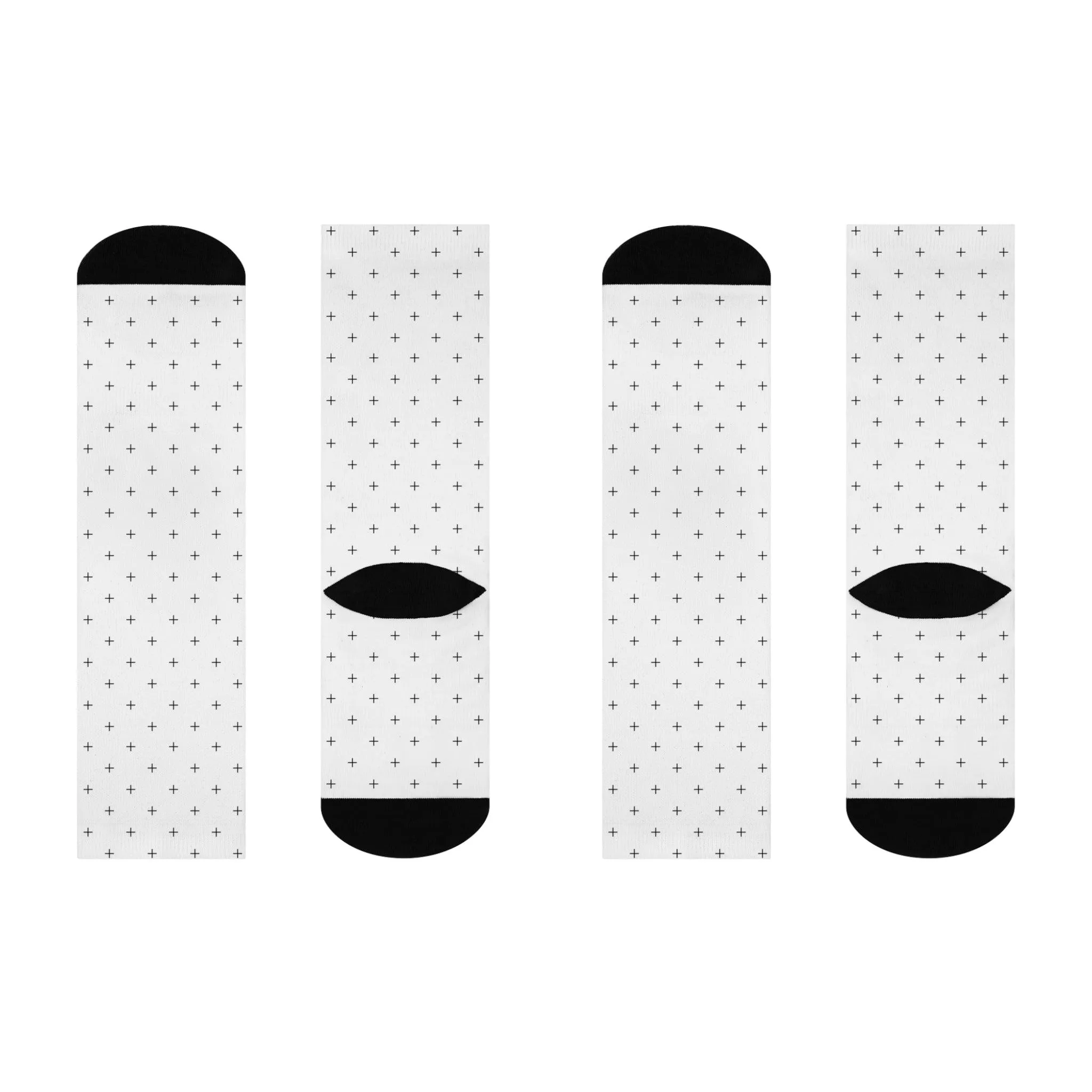 Elegant Comfort Crew Socks with Stylish Black Highlights