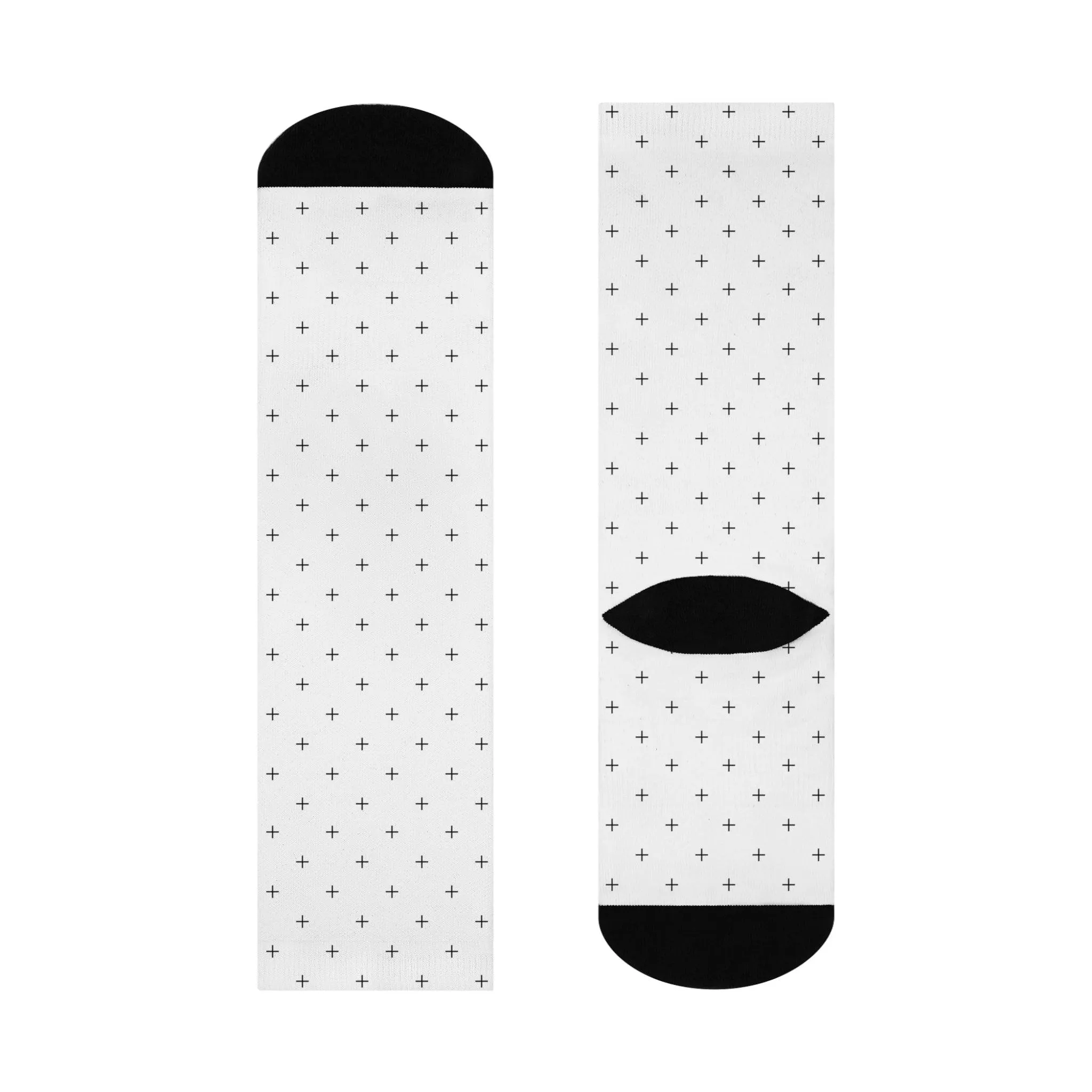 Elegant Comfort Crew Socks with Stylish Black Highlights
