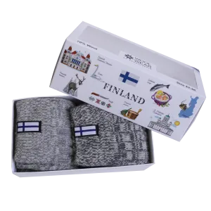 Finland Flag Wool Socks Boxed Set of 2 (MENS)