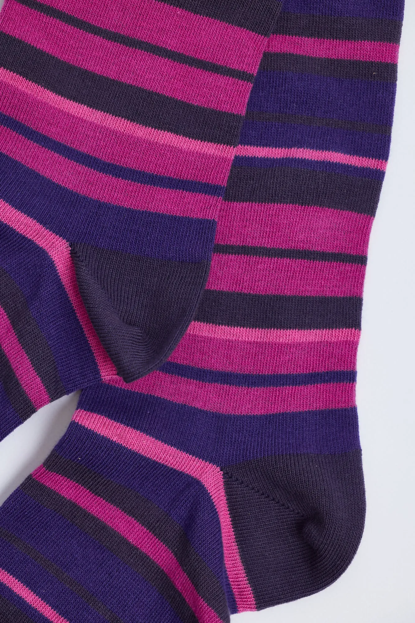 Foxford Men's Cotton Socks - Purple Stripe