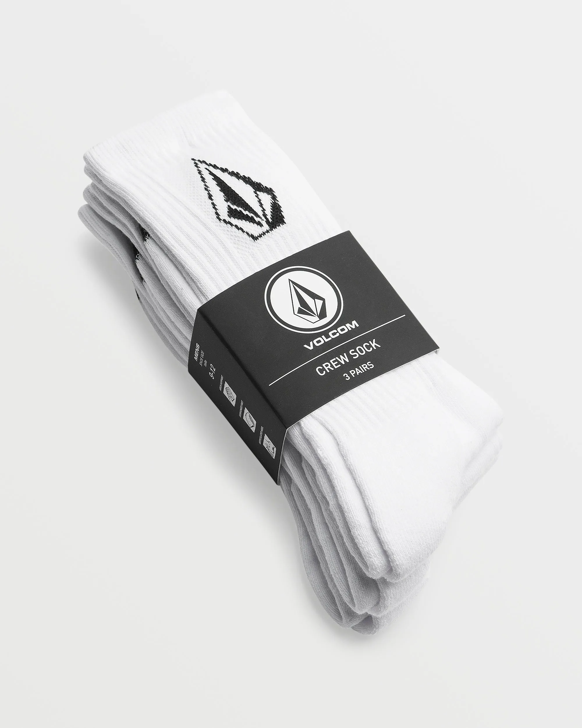 Full Stone Socks (3 Pack) - WHITE