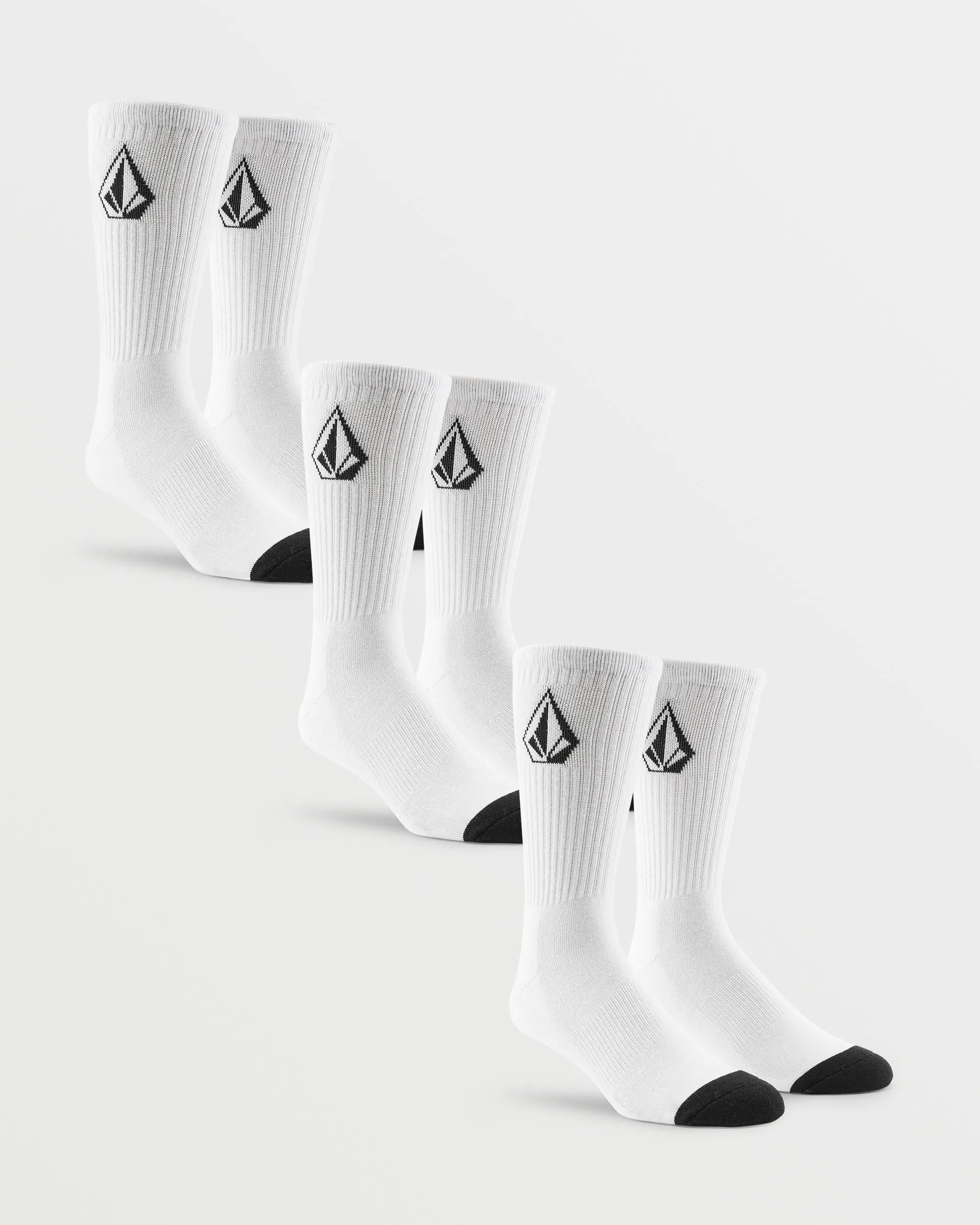 Full Stone Socks (3 Pack) - WHITE
