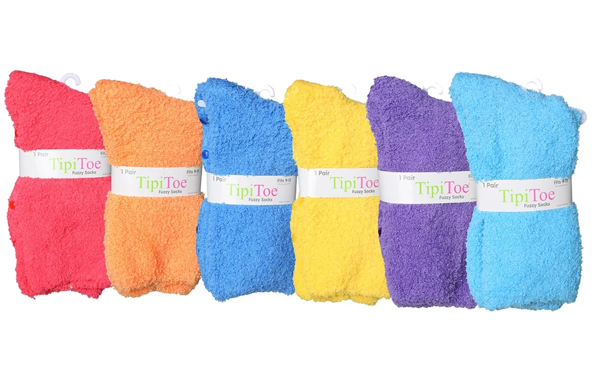 Fuzzy Skid-Proof Solid Crew Socks