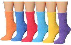 Fuzzy Skid-Proof Solid Crew Socks