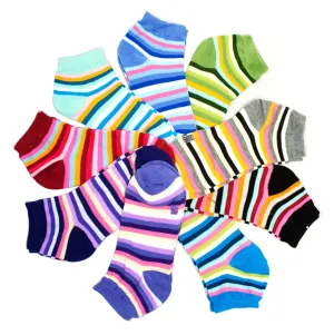 Girls Cotton Ankle Casual Socks-Stripes