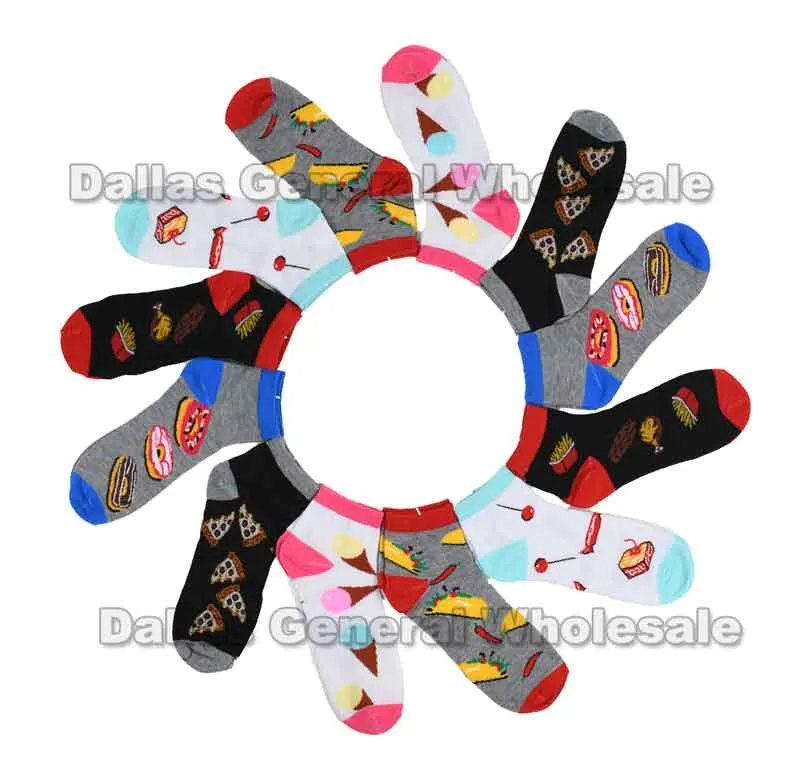 Girls Funky Cakes Ankle Socks Wholesale