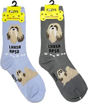 Grey Lhasa Apso Socks