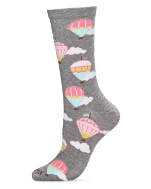 Hot Air Balloons Bamboo Blend Crew Socks