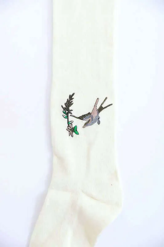 Hummingbird Wool Knee High Socks