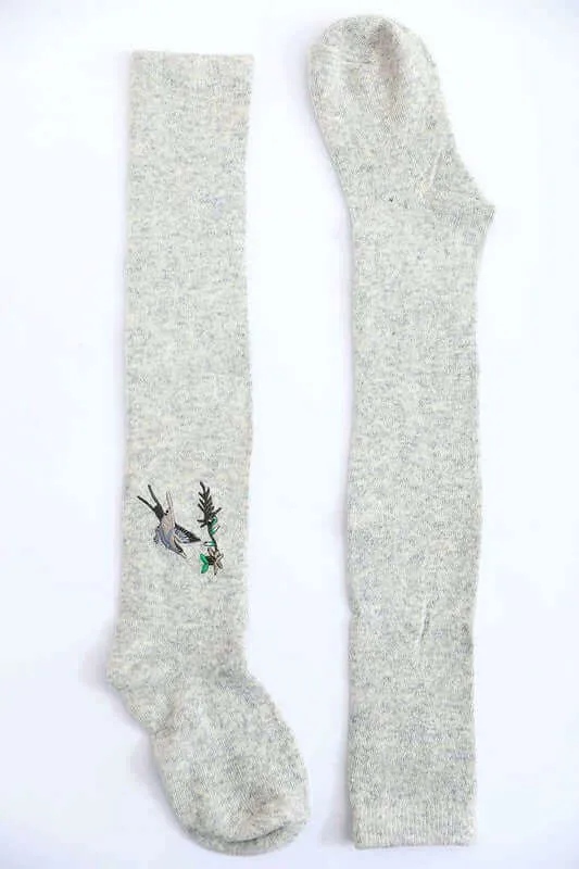 Hummingbird Wool Knee High Socks