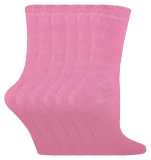 KIDS Solid Colour Cotton Socks (9-12 UK / Pink)