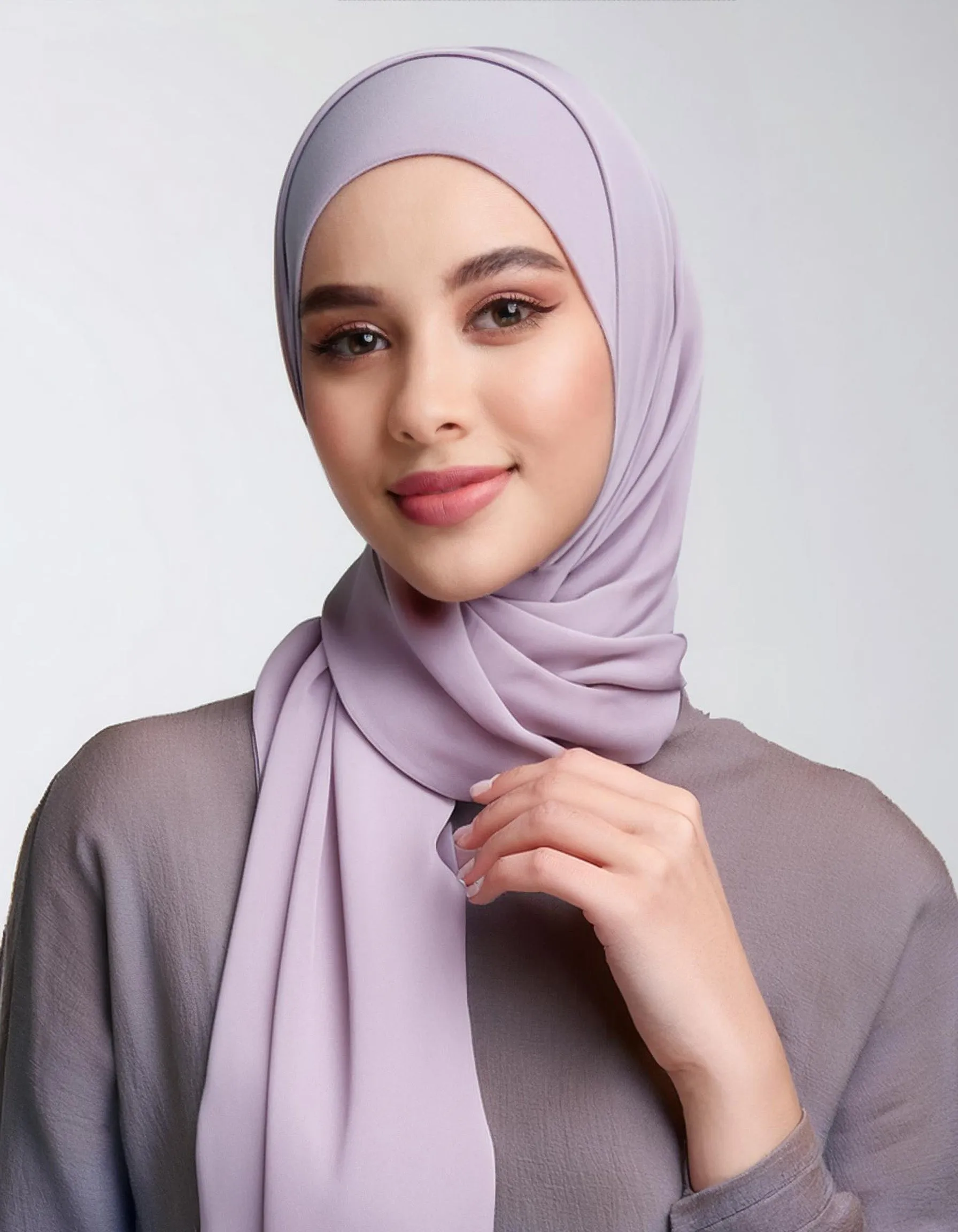 Lavender Satin Silk Hijab