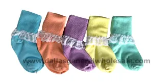 Little Girls 20 Pair Solid Color Crew Socks Wholesale