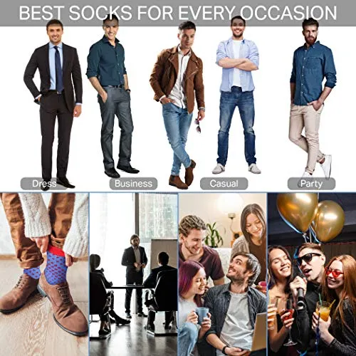 Marino Men's Dress Socks - Colorful Funky Socks for Men - Cotton Fashion Patterned Socks - 12 Pack - Trendy Collection - 10-13