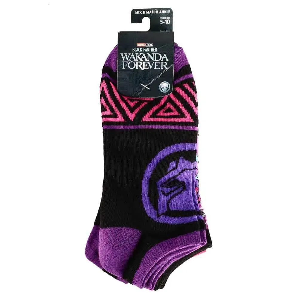 Marvel: Black Panther - Wakanda Forever Ankle Socks (5 Pairs) - Bioworld