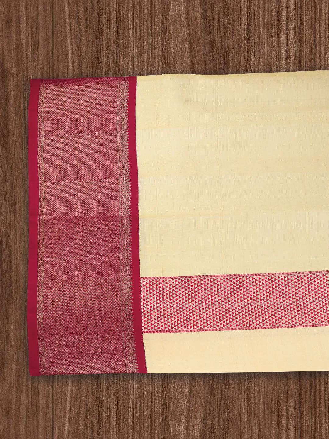Men Premium Pure Silk Dhoti and Towel Set with 4" inch Jari Border Amirtham