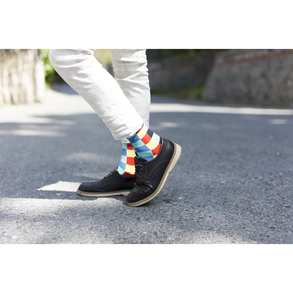 Men's 5-Pair Colorful Patterned Socks-3055