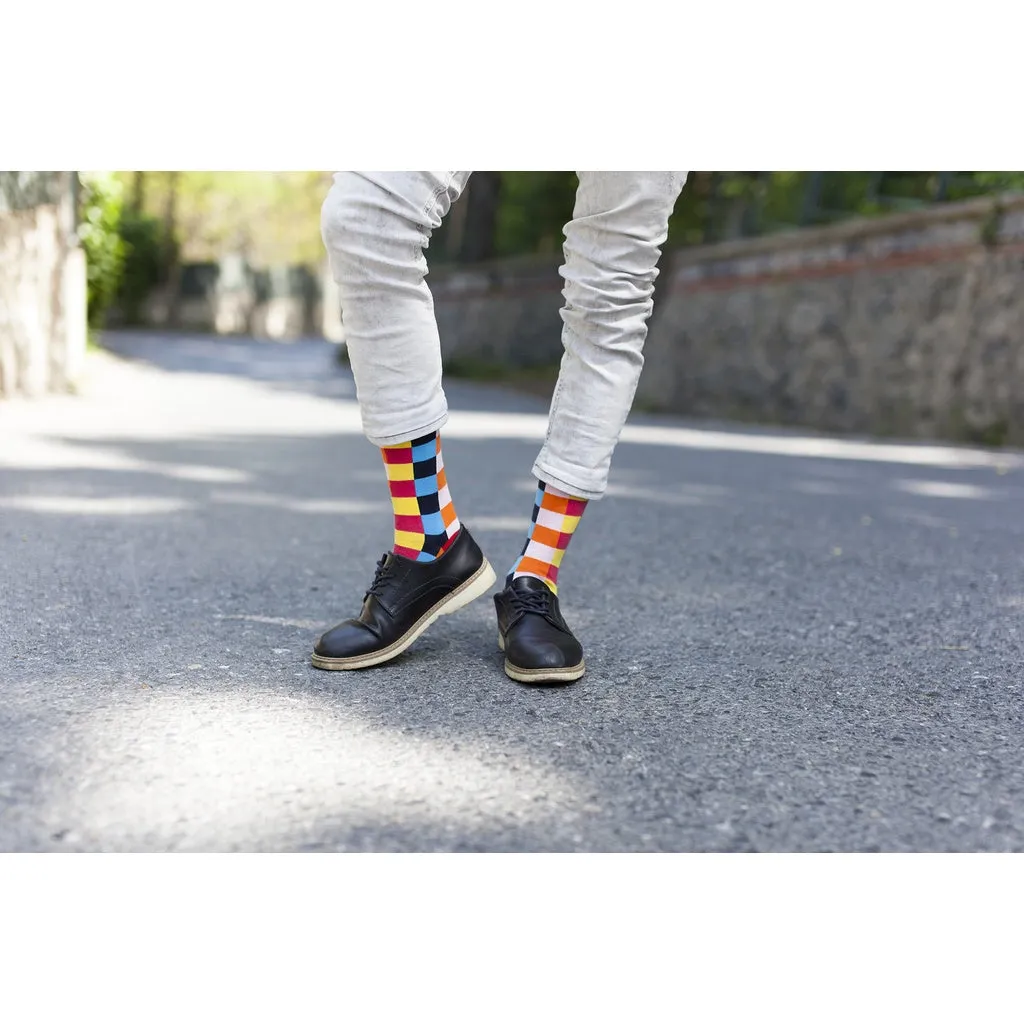 Men's 5-Pair Colorful Patterned Socks-3055