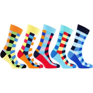 Men's 5-Pair Colorful Patterned Socks-3055