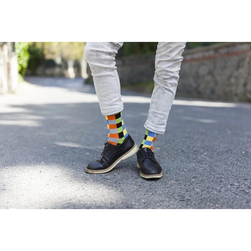 Men's 5-Pair Colorful Patterned Socks-3055