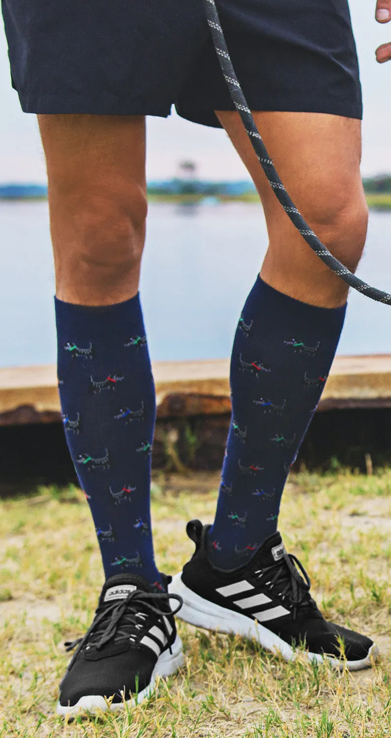 Men's Scottie Dogs Bamboo Blend 8-15mmHg Graduated Compression Socks