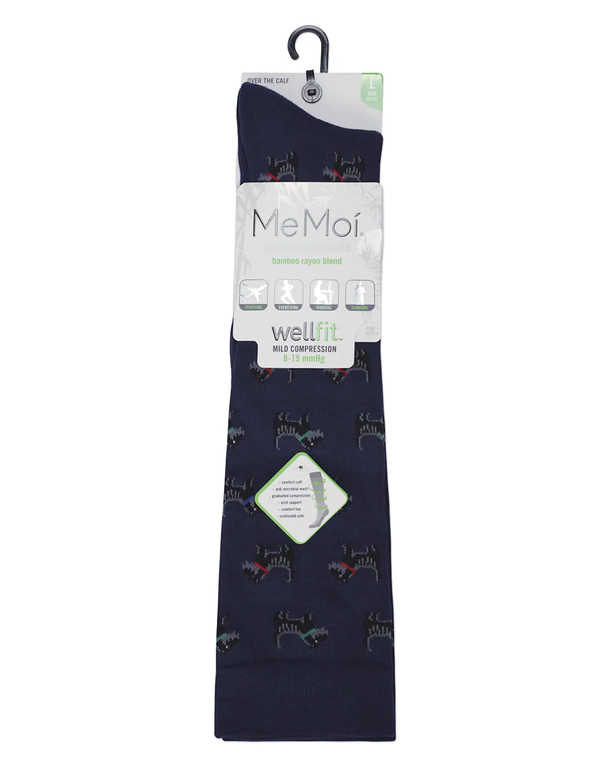 Men's Scottie Dogs Bamboo Blend 8-15mmHg Graduated Compression Socks