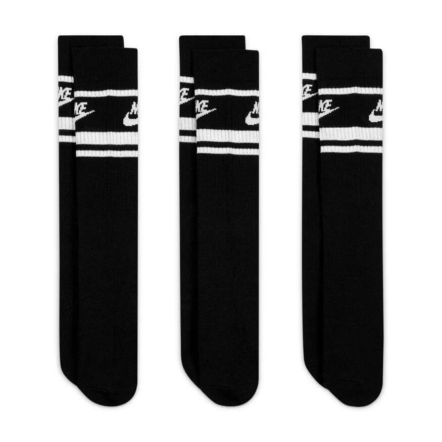 Nike Sportswear Everyday Essential Crew Socks (3 Pairs) Black White