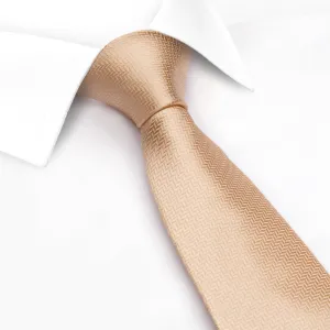 Peach Herringbone Silk Tie