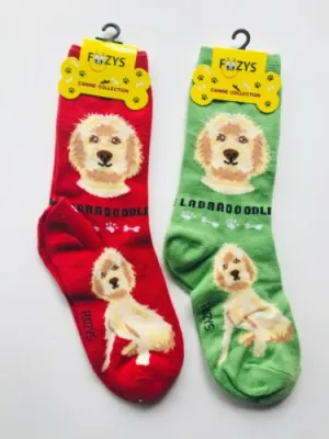 Red Labradoodle Socks