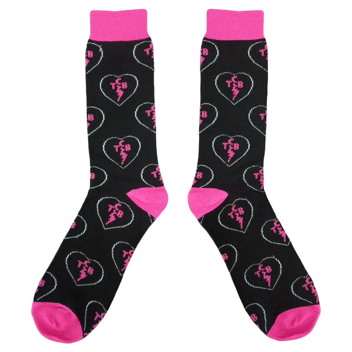 Repeat TCB Heart Black Crew Socks