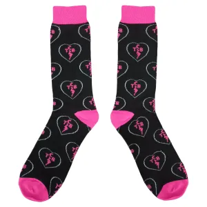 Repeat TCB Heart Black Crew Socks
