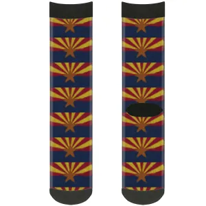 Sock Pair - Polyester - Arizona Flag Distressed Painting - CREW