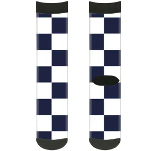 Sock Pair - Polyester - Checker Midnight Blue White - CREW