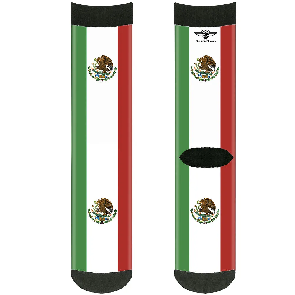 Sock Pair - Polyester - Mexico Flags - CREW